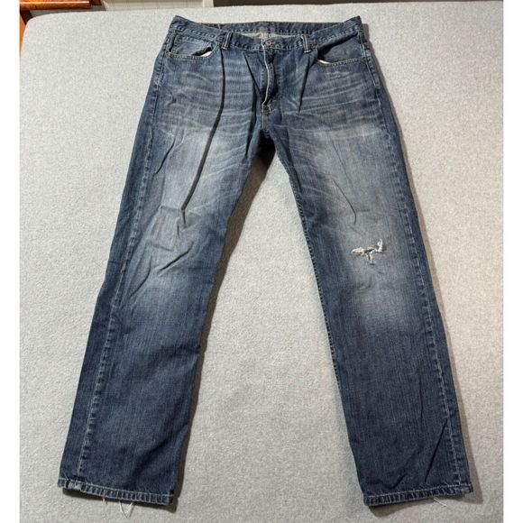 Levis Jeans Mens 36x34 Blue 569 Loose Straight American Medium Wash Denim - Picture 1 of 15